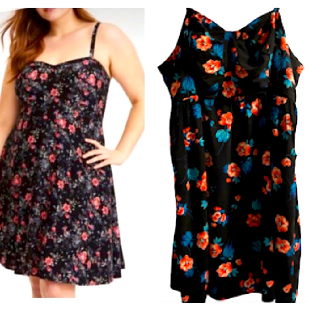 Torrid 3X Black Challis Floral Sundress
